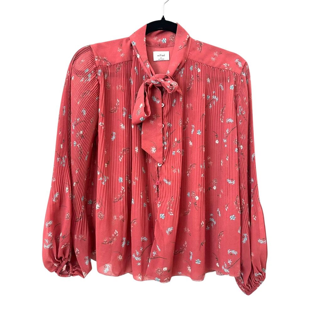 ARITZIA Wilfred Barbara Floral Pleated Blouse XS‎